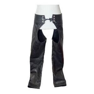 Handmade Chaps Men’s Medium Black Genuine Leather Lined